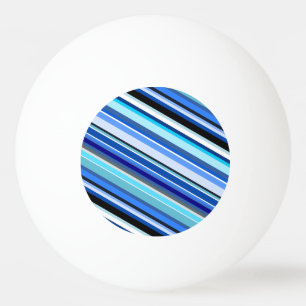 Diagonale Streifen in den Blues und in den Tischtennisball