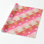 Diagonale Streifen in rosa und beige Geschenkpapier (Ungerollt)