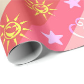 Diagonale Streifen in rosa und beige Geschenkpapier (Rolleneckpunkt)