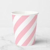 Diagonale Streifen in rosa und weiß Pappbecher (Links)