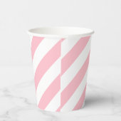 Diagonale Streifen in rosa und weiß Pappbecher (Rechts)