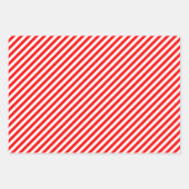 Diagonale Streifen in Rot und Weiß Geschenkpapier Set (Vorderseite 3)