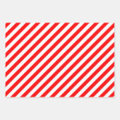 Diagonale Streifen in Rot und Weiß Geschenkpapier Set (Vorderseite 2)