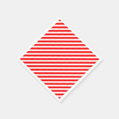 Diagonale Streifen in rot und weiß Serviette (Ecke)