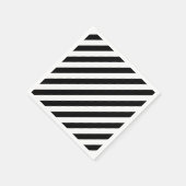Diagonale Streifen in schwarz und weiß Serviette (Ecke)