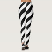Diagonale Streifen in Schwarz/Weiß Leggings (Rückseite)