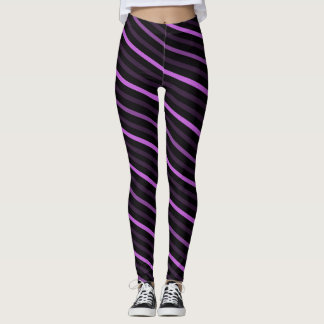 Diagonale Streifen - Lila Leggings