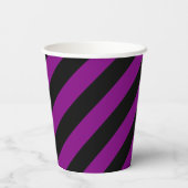 Diagonale Streifen lila und schwarz Pappbecher (Rückseite)