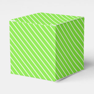 Diagonale Streifen - limettengrün und weiß Geschenkschachtel