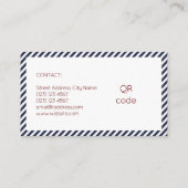 Diagonale Streifen Linien Muster blau rot Visitenkarte (Rückseite)