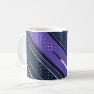Diagonale Streifen mit Lila und dotiert Kaffeetasse