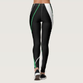 Diagonale Streifen Mit Monogramm Schwarz/Weiß Leggings (Rückseite)