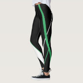 Diagonale Streifen Mit Monogramm Schwarz/Weiß Leggings (Links)