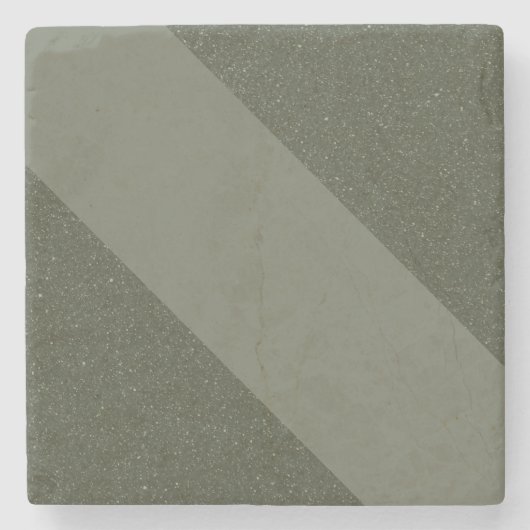 Diagonale Streifen Moosgrüner Stein Untersetzer (Vorderseite)