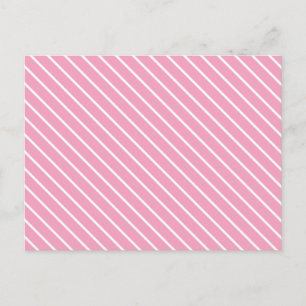 Diagonale Streifen - Muschelrosa und Weiß Postkarte