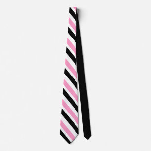 Diagonale Streifen rosa, schwarz, schwarz Krawatte