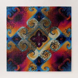 Diagonale Zierwellen: Mosaiktextur Puzzle