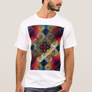 Diagonale Zierwellen: Mosaiktextur T-Shirt