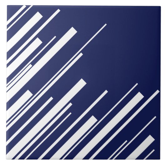 Diagonalen - Blau und Weiß Fliese (Vorderseite)