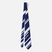 Diagonalen - Blau und Weiß Krawatte (Rückseite)