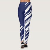 Diagonalen - Blau und Weiß Leggings (Rückseite)