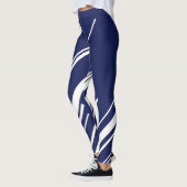 Diagonalen - Blau und Weiß Leggings (Links)