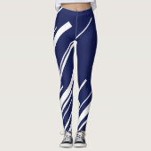 Diagonalen - Blau und Weiß Leggings (Vorderseite)