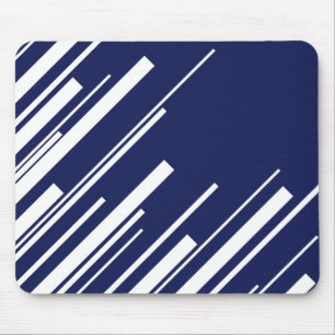 Diagonalen - Blau und Weiß Mousepad