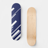 Diagonalen - Blau und Weiß Skateboard (Vorderseite)