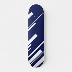 Diagonalen - Blau und Weiß Skateboard