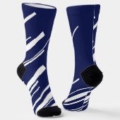 Diagonalen - Blau und Weiß Socken (Gewinkelt)