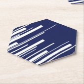 Diagonalen - Blau und Weiß Untersetzer (angewinkelt)