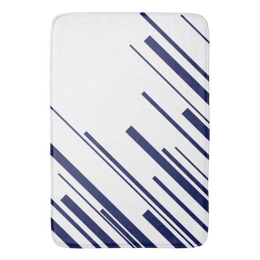Diagonalen in Blau und Weiß Badematte (Vorderseite Vertikal)