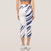Diagonalen in Blau und Weiß Capri Leggings (Rückseite)