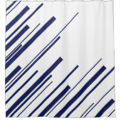 Diagonalen in Blau und Weiß Duschvorhang (Vorderseite)