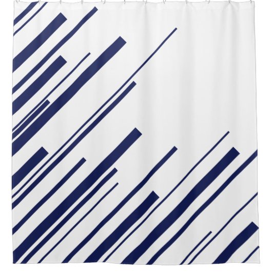 Diagonalen in Blau und Weiß Duschvorhang (Vorderseite)