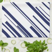 Diagonalen in Blau und Weiß Geschirrtuch (Gefaltet)