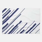 Diagonalen in Blau und Weiß Geschirrtuch (Horizontal)