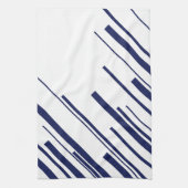 Diagonalen in Blau und Weiß Geschirrtuch (Vertikal)