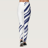 Diagonalen in Blau und Weiß Leggings (Rückseite)