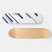 Diagonalen in Blau und Weiß Skateboard (Horizontal)