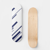 Diagonalen in Blau und Weiß Skateboard (Vorderseite)