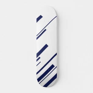 Diagonalen in Blau und Weiß Skateboard