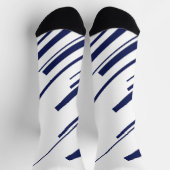 Diagonalen in Blau und Weiß Socken (Oben)
