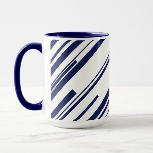 Diagonalen in Blau und Weiß Tasse (Links)