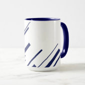 Diagonalen in Blau und Weiß Tasse (VorderseiteRechts)