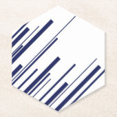 Diagonalen in Blau und Weiß Untersetzer (Vorderseite)