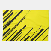 Diagonalen in Gelb und Schwarz Geschirrtuch (Horizontal)
