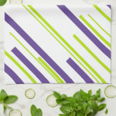 Diagonalen in Kalkgrün und Lila Geschirrtuch (Gefaltet)