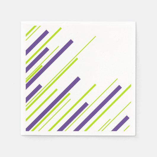 Diagonalen in Kalkgrün und Lila Serviette (Vorderseite)